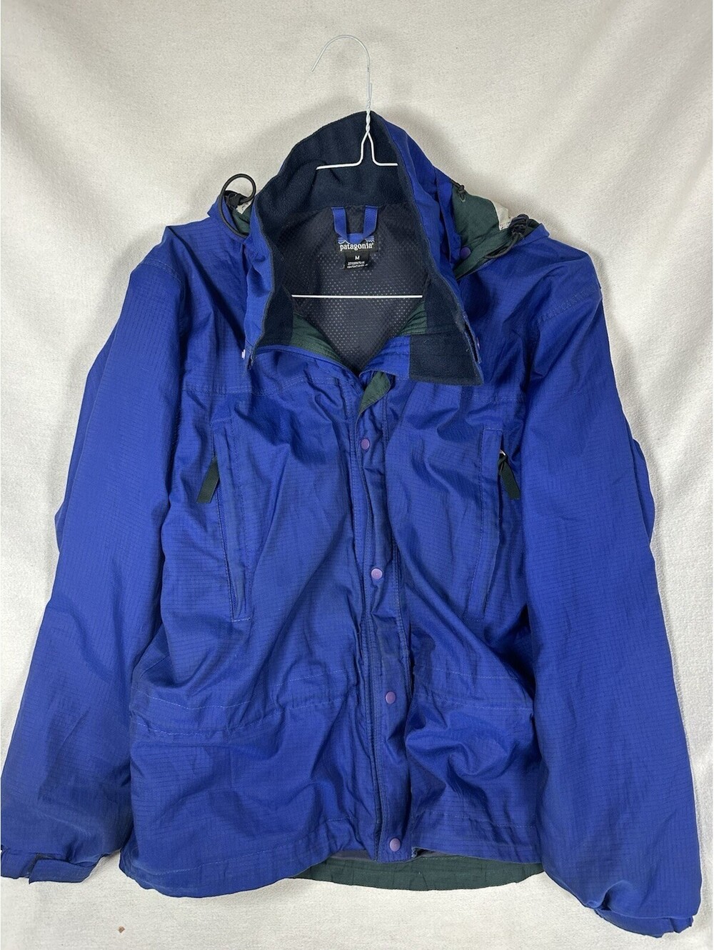 VTG 1998 Patagonia Pneumatic Shell Jacket Hooded Ripstop Blue Men’s M 83122 F98